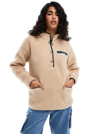 Kavu Roselake half zip borg fleece in -Neutral