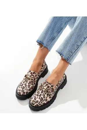 London Rebel London Rebel Perdy Wide Fit metal trim chunky loafers in -Multi