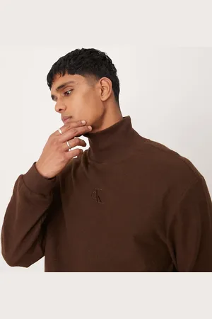 Calvin Klein Cosy roll neck jumper in brown - ASOS Exclusive