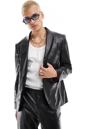 Twisted Tailor Faux leather slim suit jacket in (part of a set)