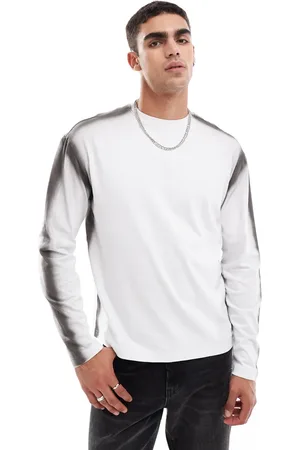 Native Youth Spray dyed long sleeve t-shirt in white