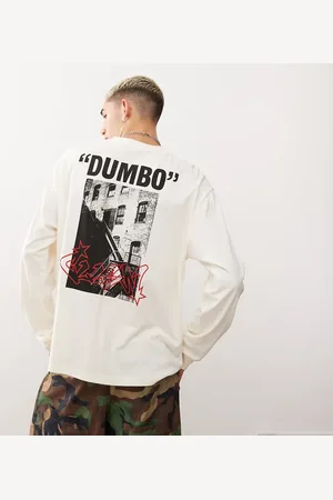 COLLUSION Long sleeve t-shirt with front and back print in -White