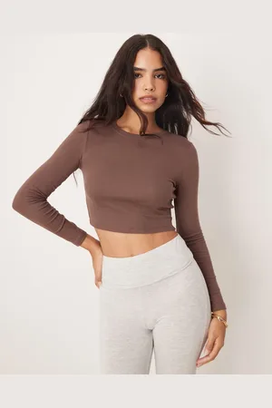 New Look Long sleeve crew neck top in