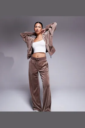 Juicy Couture Velour wide leg trackies in exclusive to ASOS