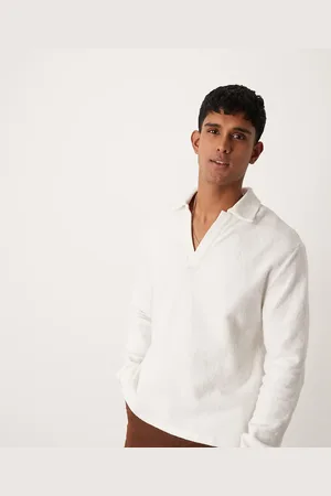 Calvin Klein Cosy long sleeve polo top in off white - ASOS Exclusive