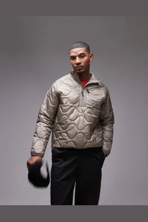 ARKET Runner quilted padded jacket with 1/2 zip neck and front pocket in -Neutral