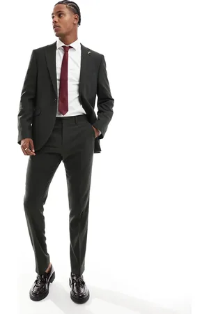 Shelby & Sons Shelby and Sons tailored slim pants in pinstripe (part of a set)-Green