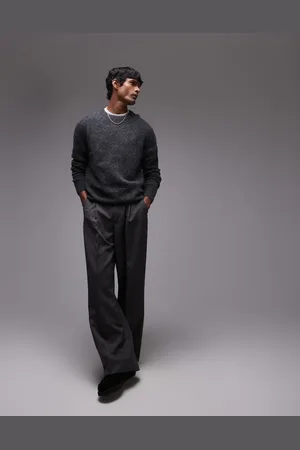 ARKET Alpaca blend jumper with crew neck in charcoal-Black