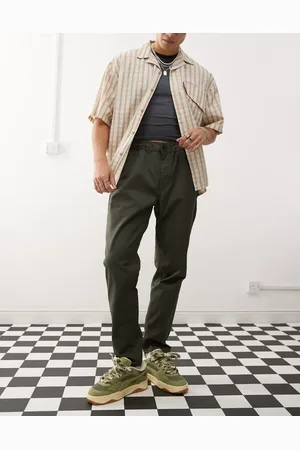 Dr Denim Rush tailored tapered leg chino pants with elastic waistband and drawstring in