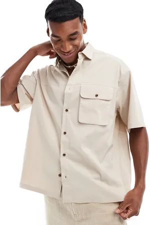 ASOS Shirt with cargo pockets in -Neutral