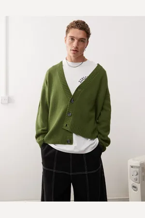 COLLUSION V-neck knitted cardigan in -Green