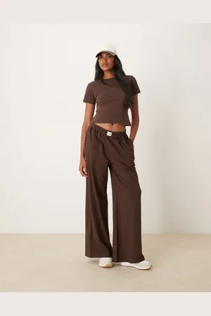 Six Stories Logo waistband trackies in (part of a set)-Brown