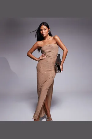 Jaded Rose Hotfix bandeau mini dress in -Neutral