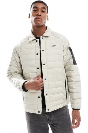 HUGO BOSS Padded trucker jacket in -Neutral