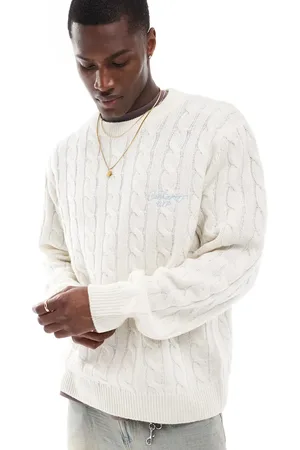 Carhartt Signature cable knit jumper in -White