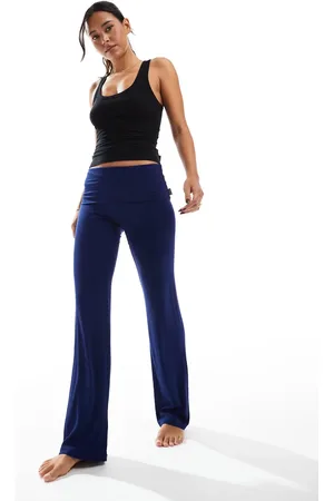 Cotton On Cotton On Sleep Recovery roll waist pyjama bottoms in navy-Multi