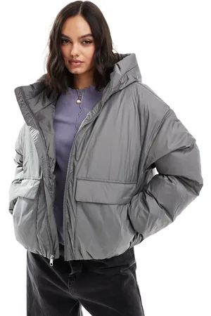 Converse Short puffer jacket in grey