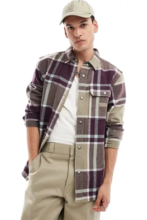 Dickies Nimmons large check shirt in green multi