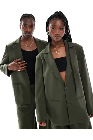 COLLUSION Unisex oversized blazer in (part of a set)-Green