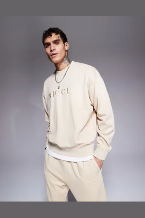 Nicce London Logo washed crew neck sweat in (part of a set)-Neutral