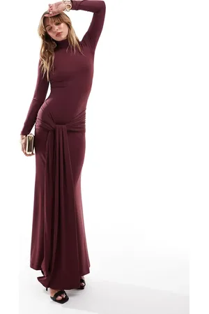 Bardot Tie front maxi dress in -Purple