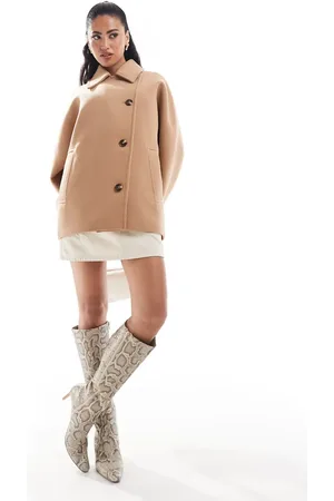 Forever New Top collar coat in -Neutral