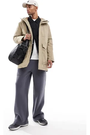 Only & Sons Water repellent hooded parka in beige-Neutral