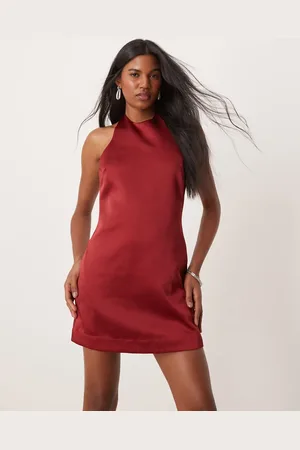 Six Stories Satin mini shift dress in -Silver