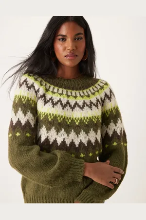 JDY Fair isle knitted jumper in