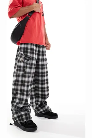 COLLUSION Baggy pants in grey shadow check