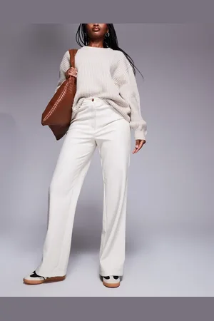 River Island Faux leather relaxed straight pants in -White