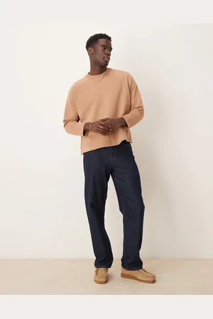 ASOS Oversized dropped shoulder sweatshirt with side vents in beige-Neutral