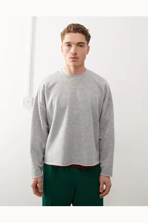 Reclaimed Cropped boxy loopback sweatshirt in marl
