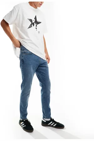 Only & Sons Slim tapered fit jeans in mid blue wash