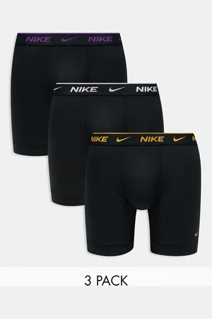 Nike Everyday Cotton Stretch 3 pack boxer briefs with coloured waistband in
