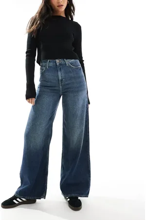 Lee Stella wide leg high waisted jeans in dark blue