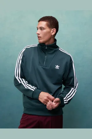 adidas Funnel neck track top in mineral