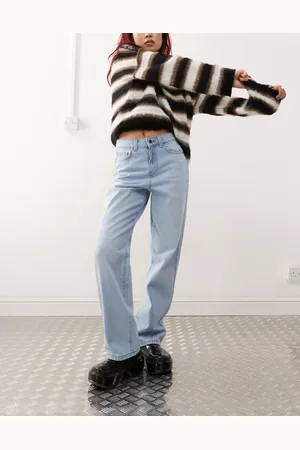 Noisy May Pixie high waist boyfriend jeans in light blue wash