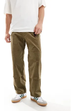 Gramicci Corduroy double knee pants in light brown-Green