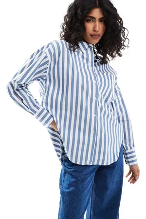 JJXX Oversized shirt in blue stripe-Multi