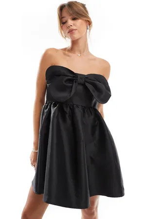 ONLY Bow bandeau mini dress in