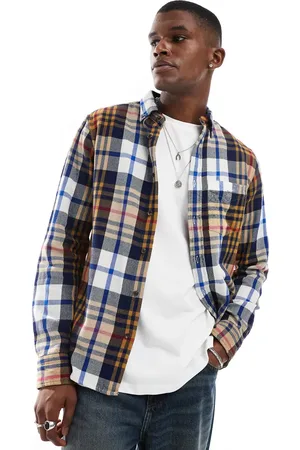 GANT Twill checked shirt in beige-Neutral