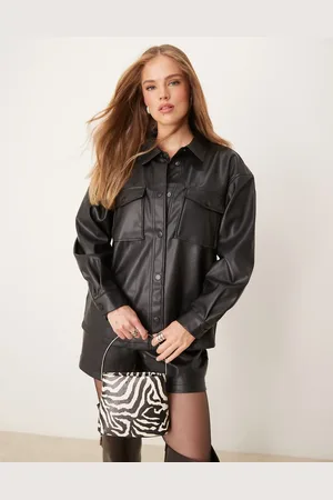JDY Faux leather shirt in (part of a set)