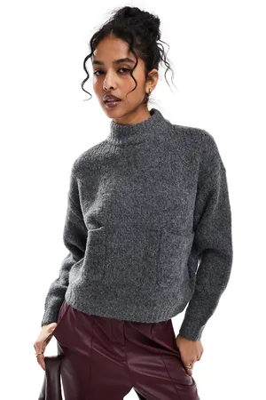 ONLY Wool mix pocket jumper in grey