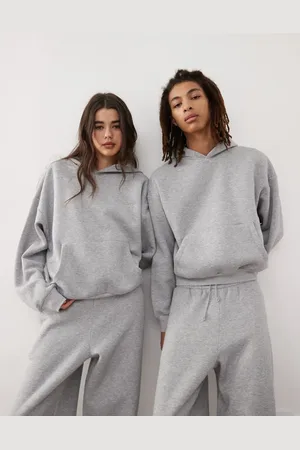 Reclaimed Unisex heavyweight boxy hoodie in marl (part of a set)