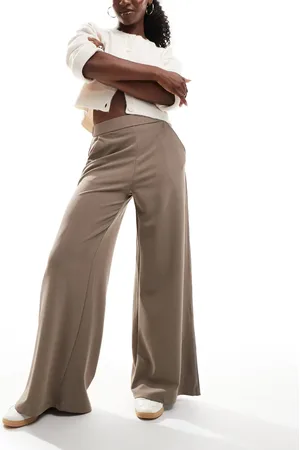 JDY Wide leg tailored pants in brown