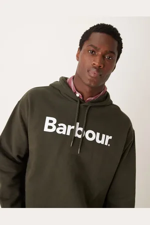 Barbour Brushed Nicholas oversized logo hoodie-Green