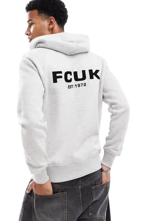 French Connection French Connection relaxed hoodie with logo in grey