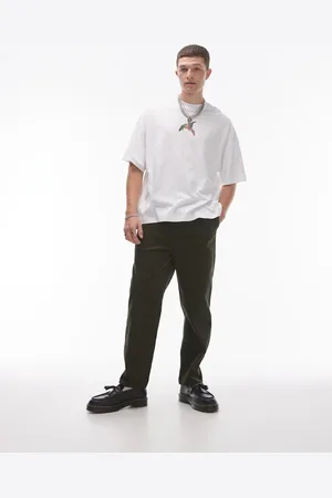 Topman Tapered cord pants in -Green