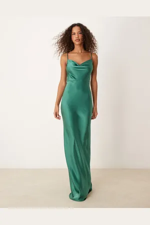 Pretty Lavish Keisha satin maxi dress in green